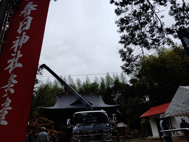 春日神社例大祭の準備